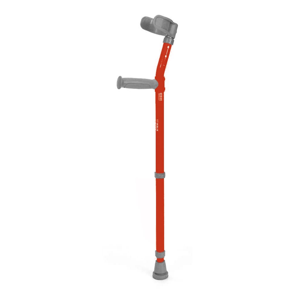 Walk Easy youth forearm crutches with half cuff (Pair) - Red - Image 1
