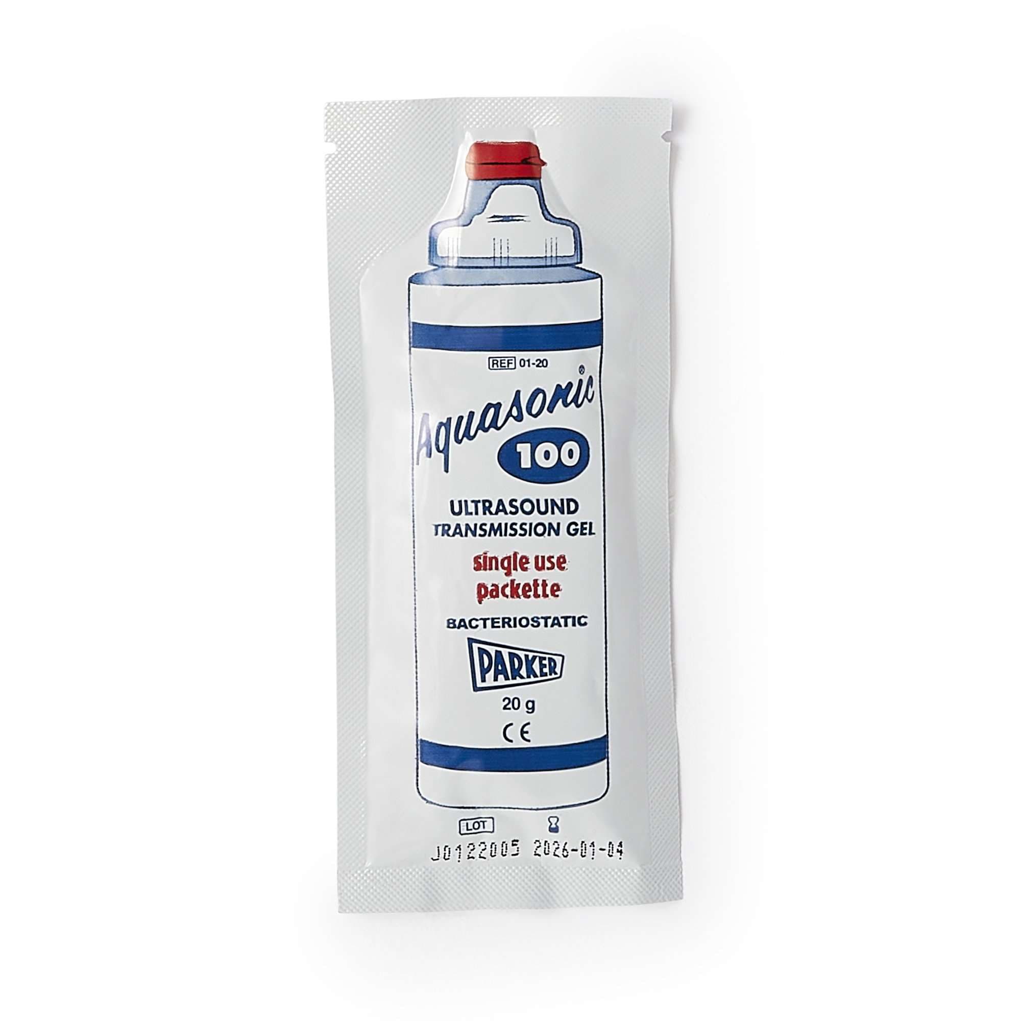 Aquasonic 100 Ultrasound Transmission Gel, 20 Gram, Blue - Box of 100 - Image 1