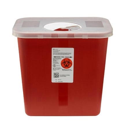 Monoject Multi-Purpose Sharps Container with Rotor Opening Lid - Case of 20 - Image 1