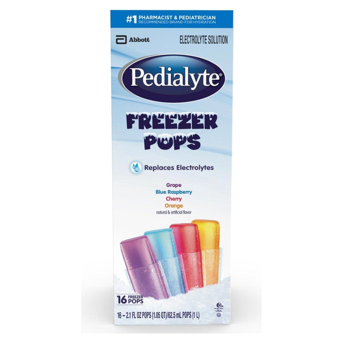 Pedialyte Pediatric Oral Electrolyte Freezer Pop - Case of 64 - Image 1