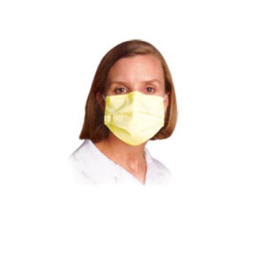 Aspen Surgical Products ASTM Level 1 Procedure Mask, Yellow - Case of 500 - Image 1