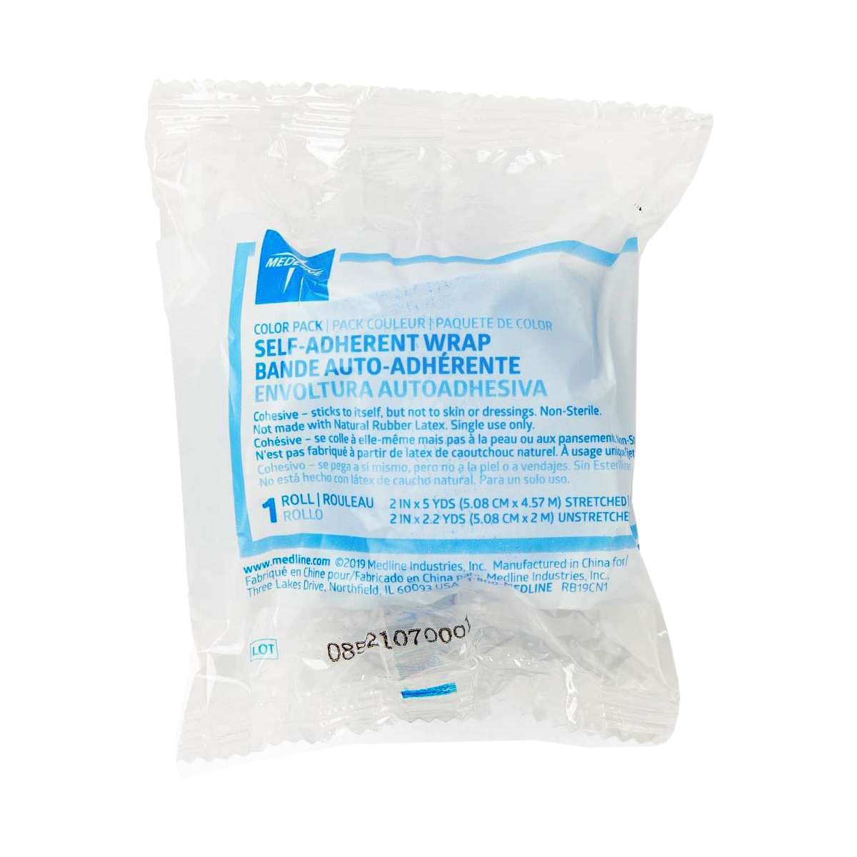 Medline Nonsterile Self-adherent Cohesive Wraps, Assorted Colors, 2 Inch x 5 Yard - Image 1