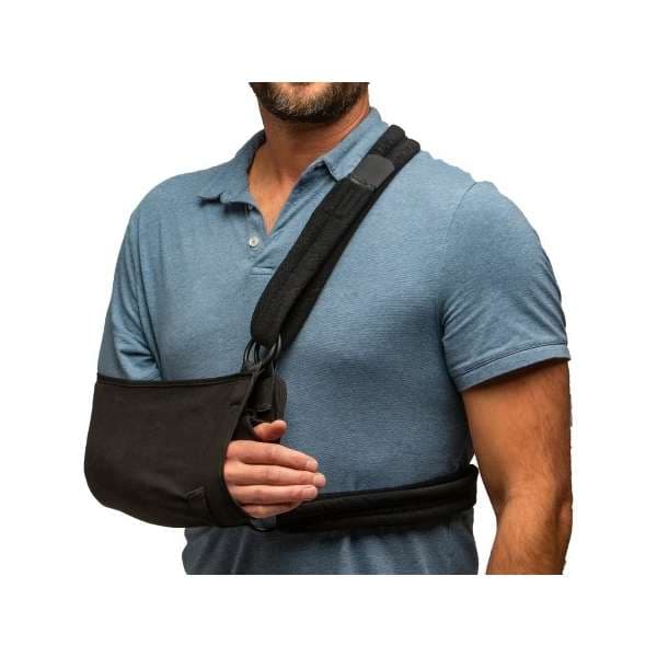 GUS Shoulder Immobilizer Black with Padded Waist and Shoulder Strap, Left or Right Arm, Small - Each - Image 1