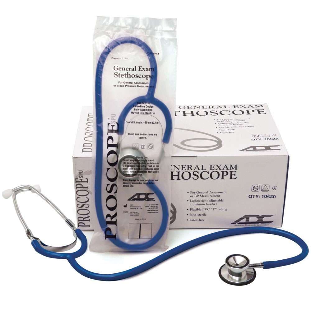 ADC Proscope 670 SPU Dual Head Stethoscope, Royal Blue - Case of 50 - Image 1