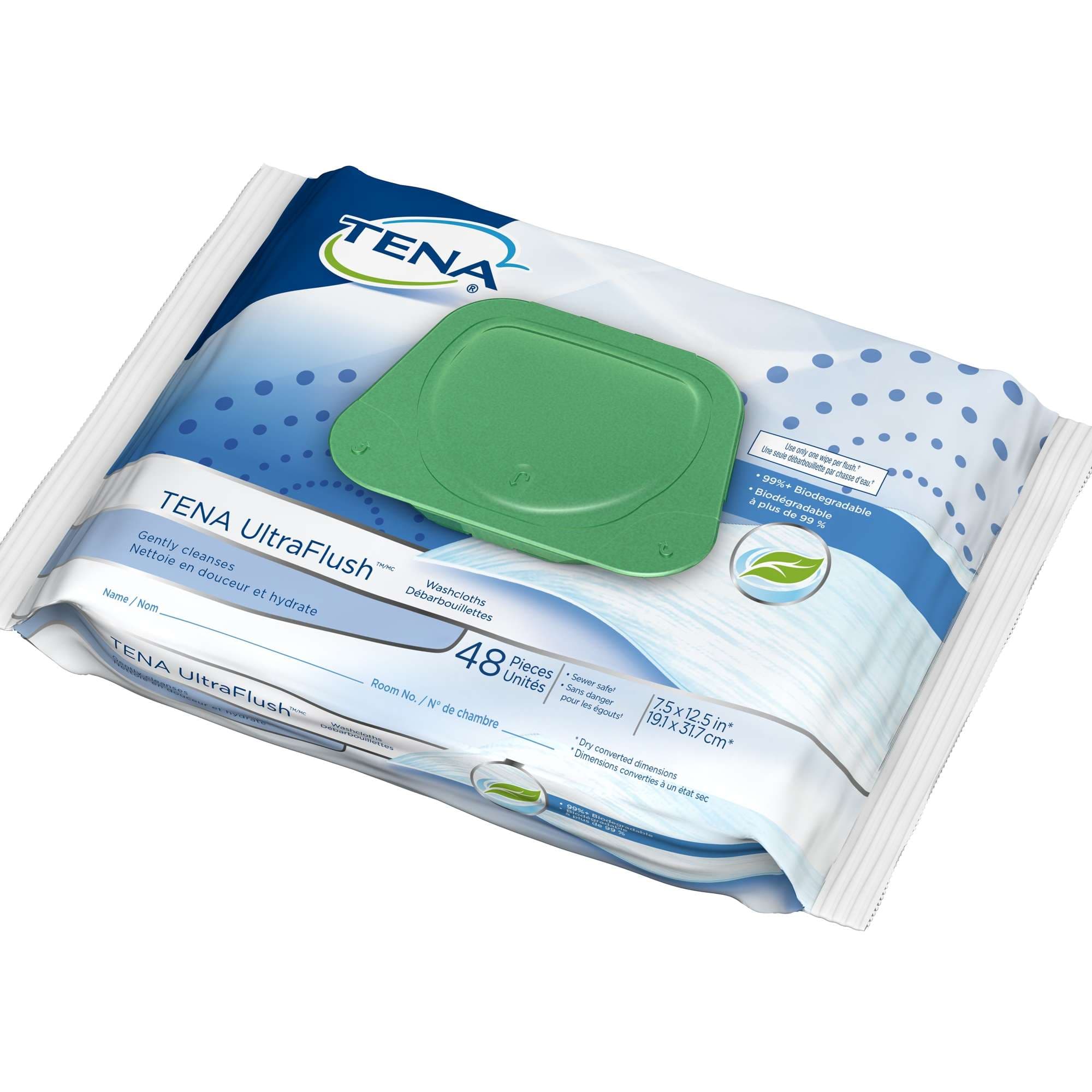 TENA ProSkin UltraFlush Washcloths - Package of 48 - Image 1