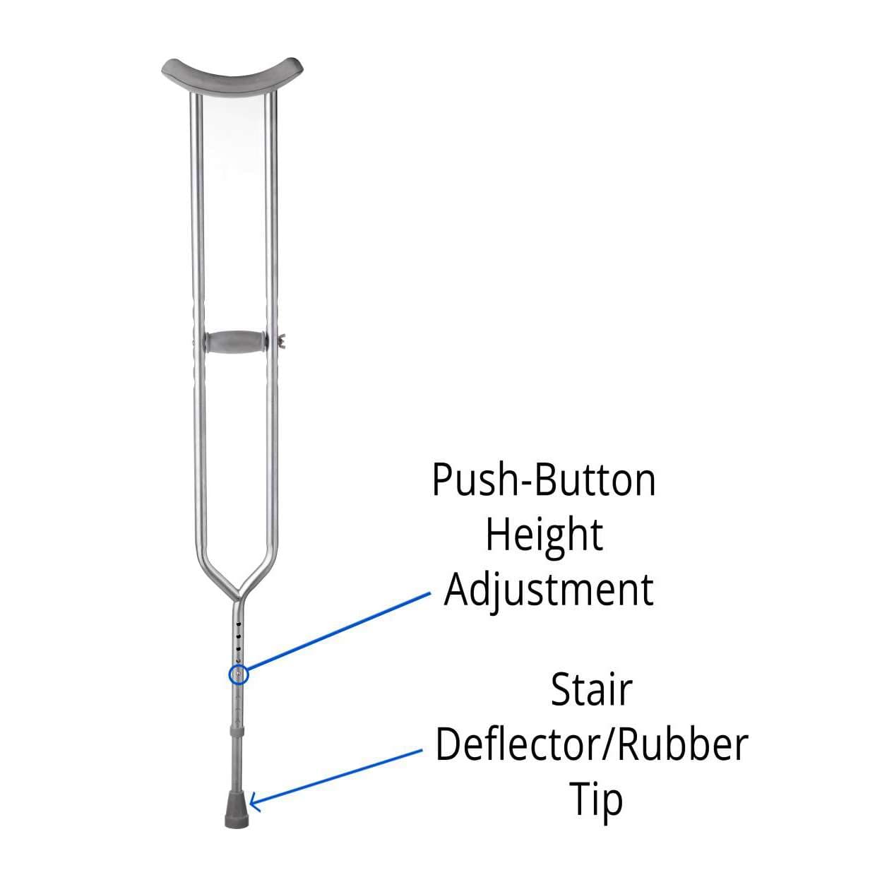 Medline Bariatric Steel Push-Button Crutch - Image 2