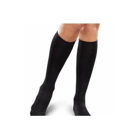 Knit-Rite Therafirm Ease Women's Opaque Knee-High Support Socks, Large, Short, Black - Image 1