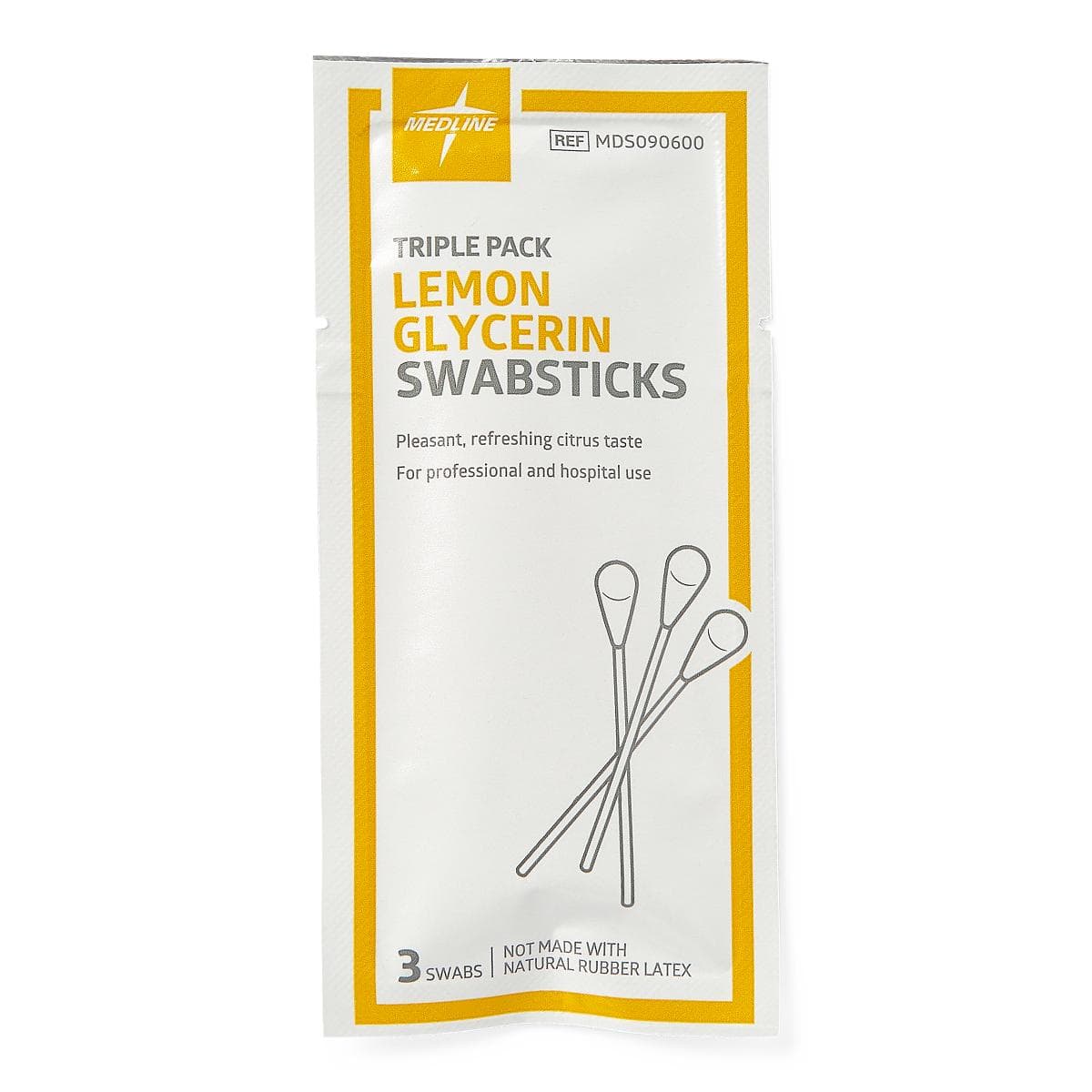 Medline Lemon Glycerin Oral Swabsticks - Package of 3 - Image 1
