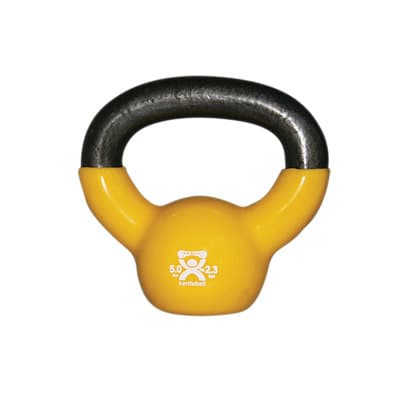 CanDo vinyl-coated kettlebell, Yellow, 5 Lbs - Image 1