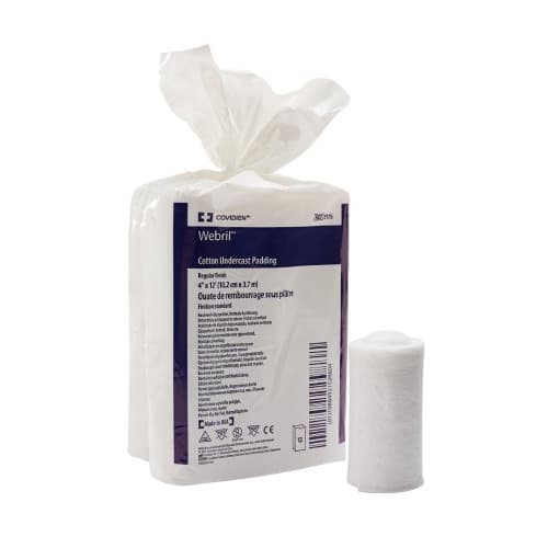 Cardinal Health Webril Cotton Undercast Padding, 4 Inch x 12 Yard - Bag of 12 - Image 1