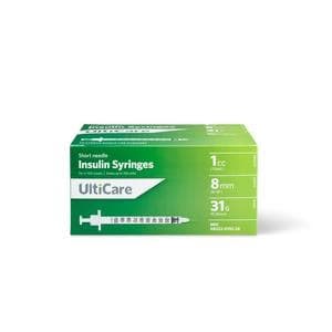 Ultimed UltiCare Insulin Syringe, 31 Gauze x 5/16 Inch, 1 mL - Box of 90 - Image 1
