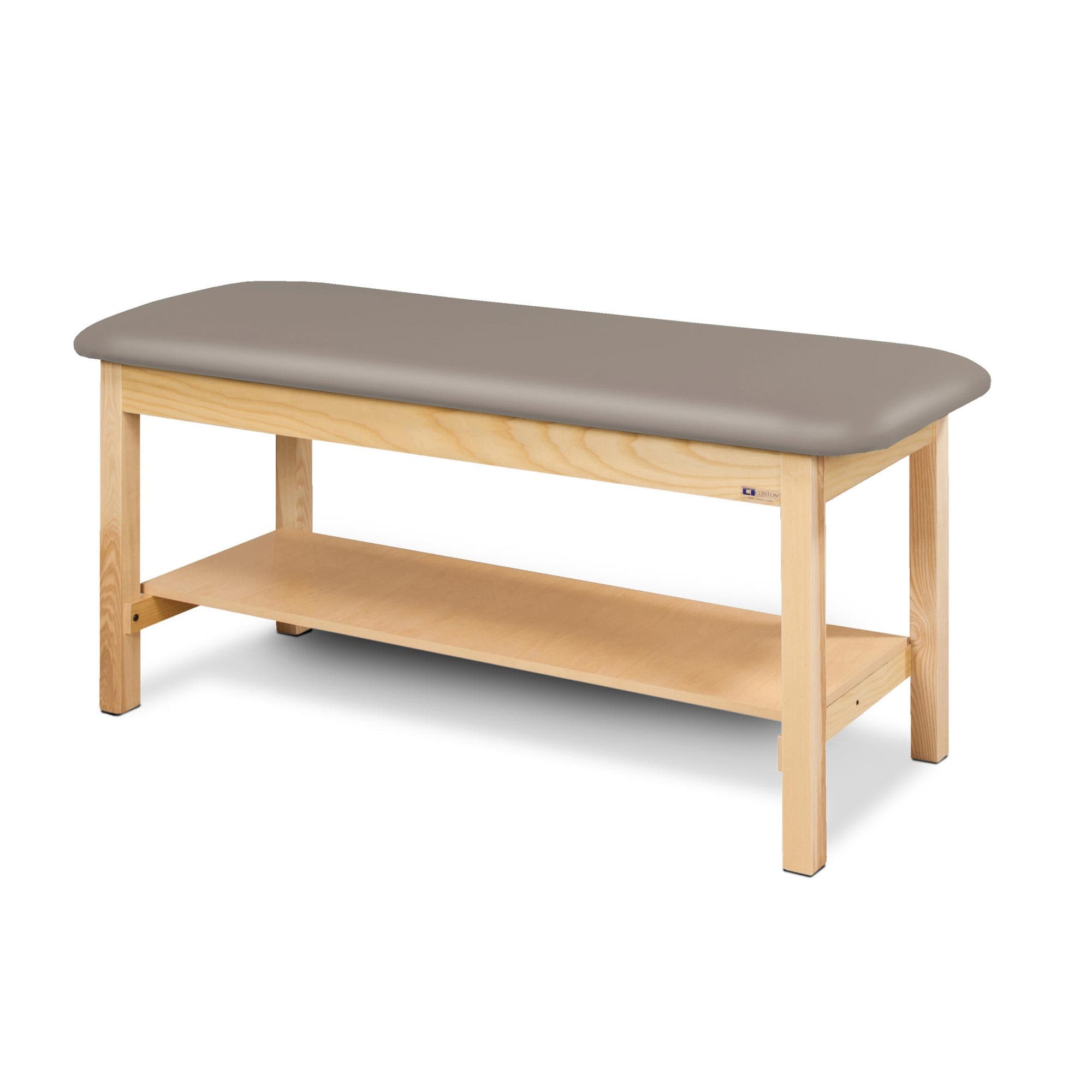 Clinton flat top classic series straight line treatment table with full shelf - Image 8
