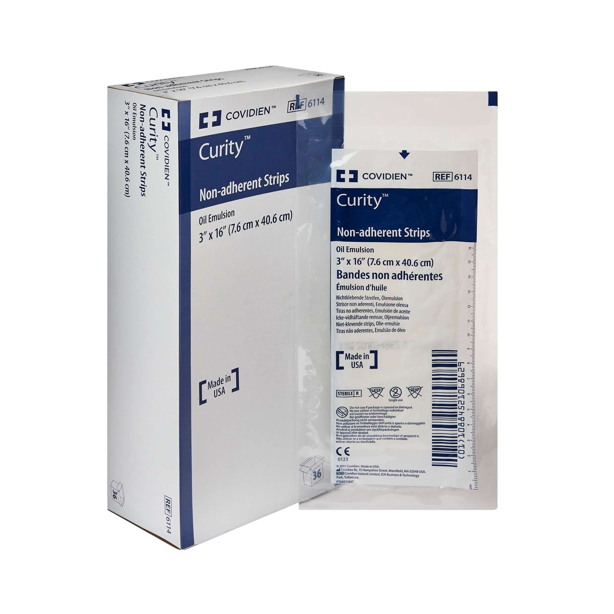 Curity Non-Adhering Oil Emulsion Dressing, 3 x 16 Inch - Case of 216 - Image 1