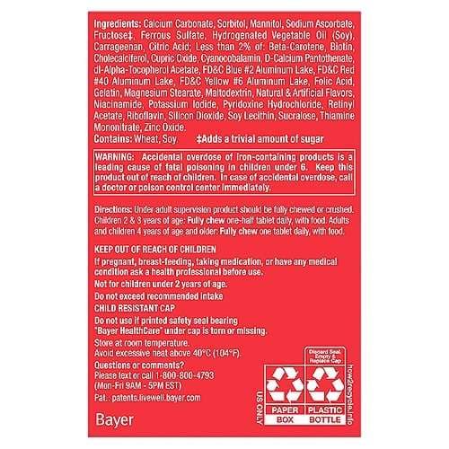 Flintstones Complete Children's Dietary Supplement Tablets, Assorted Fruit Flavors - Bottle of 90 - Image 2