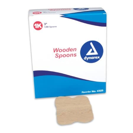 Dynarex Medical Spoon Wood 3 Inch Length Disposable - Case of 10000 - Image 1