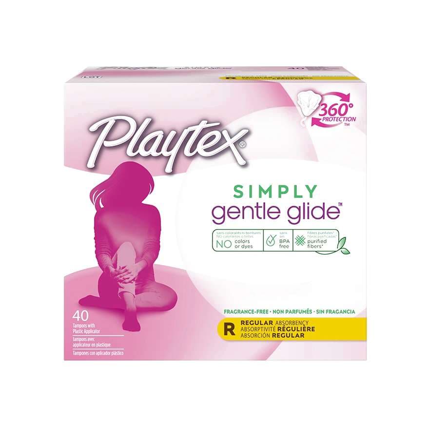 Playtex Gentle Glide Unscented Tampons, Regular Absorbency - Box of 40 - Image 1