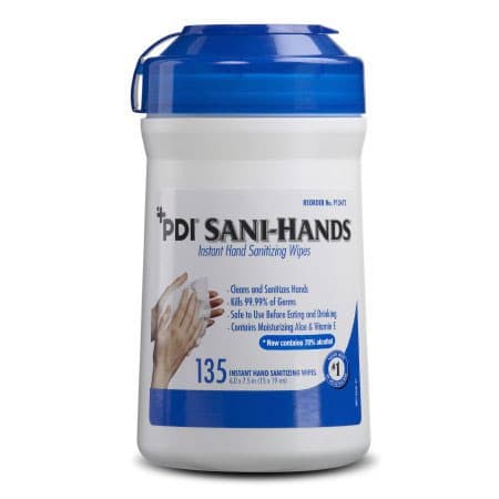 Sani-Hands Instant Hand Sanitizing Wipes, Medium - Can of 135 - Image 1