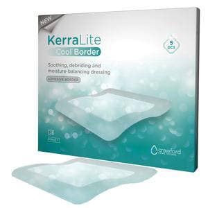 KerraLite Cool Adhesive Border Hydrogel Moisture Balancing Dressing, 6" x 6" - Image 1