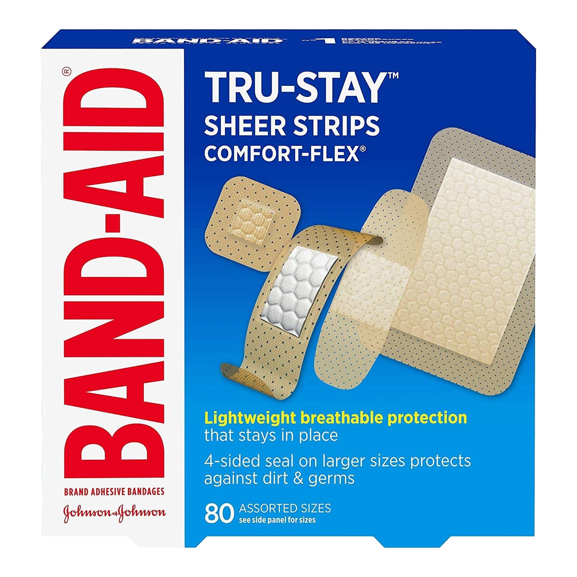 Band-Aid Adhesive Strip, Tan, 1 x 3 Inch, Sterile - Box of 30 - Image 1