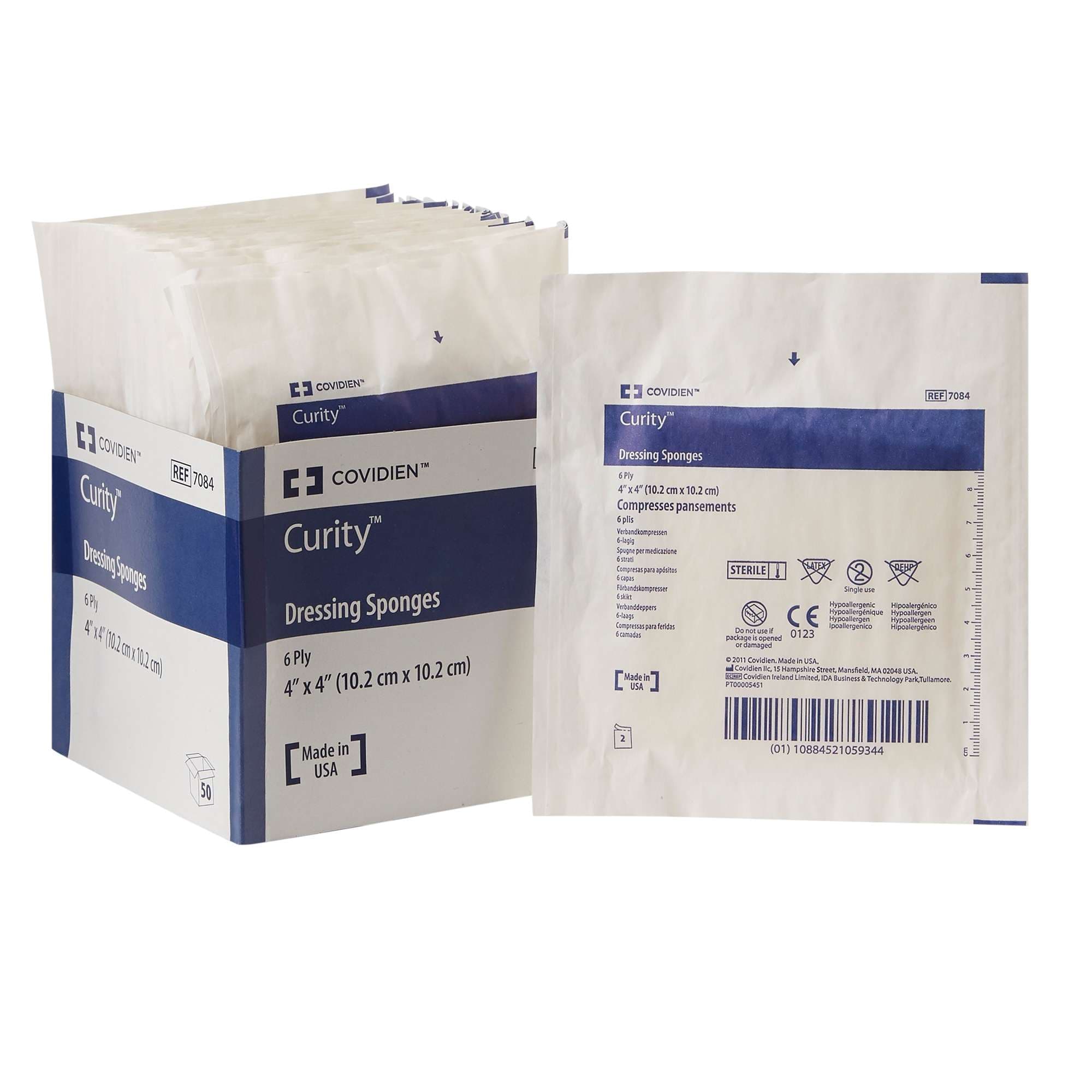 Curity All Purpose 6 Ply Non-woven Sponges, 4 x 4 Inch - Case of 600 - Image 1