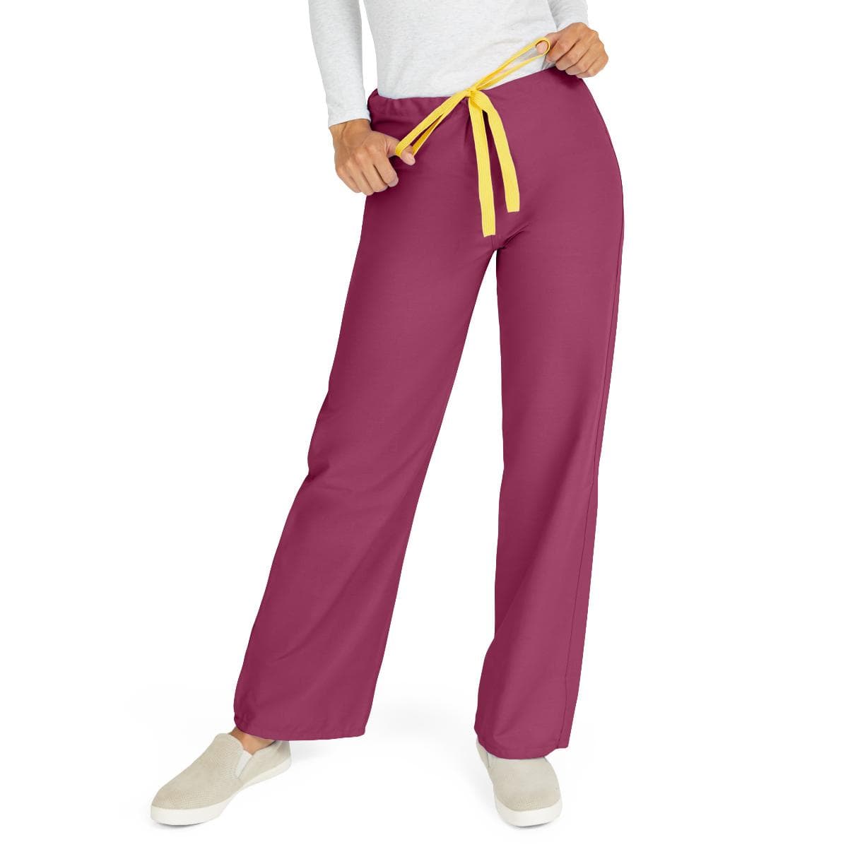Medline AngelStat Unisex Reversible Scrub Pants with Angelica Color Coding, Raspberry, Extra Large - Image 1