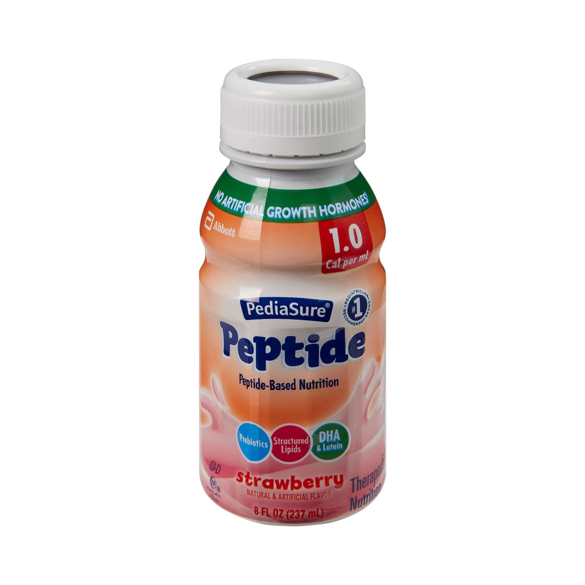 PediaSure Peptide 1.0 Cal Pediatric Oral Supplement, 8 oz, Strawberry - Case of 24 - Image 1