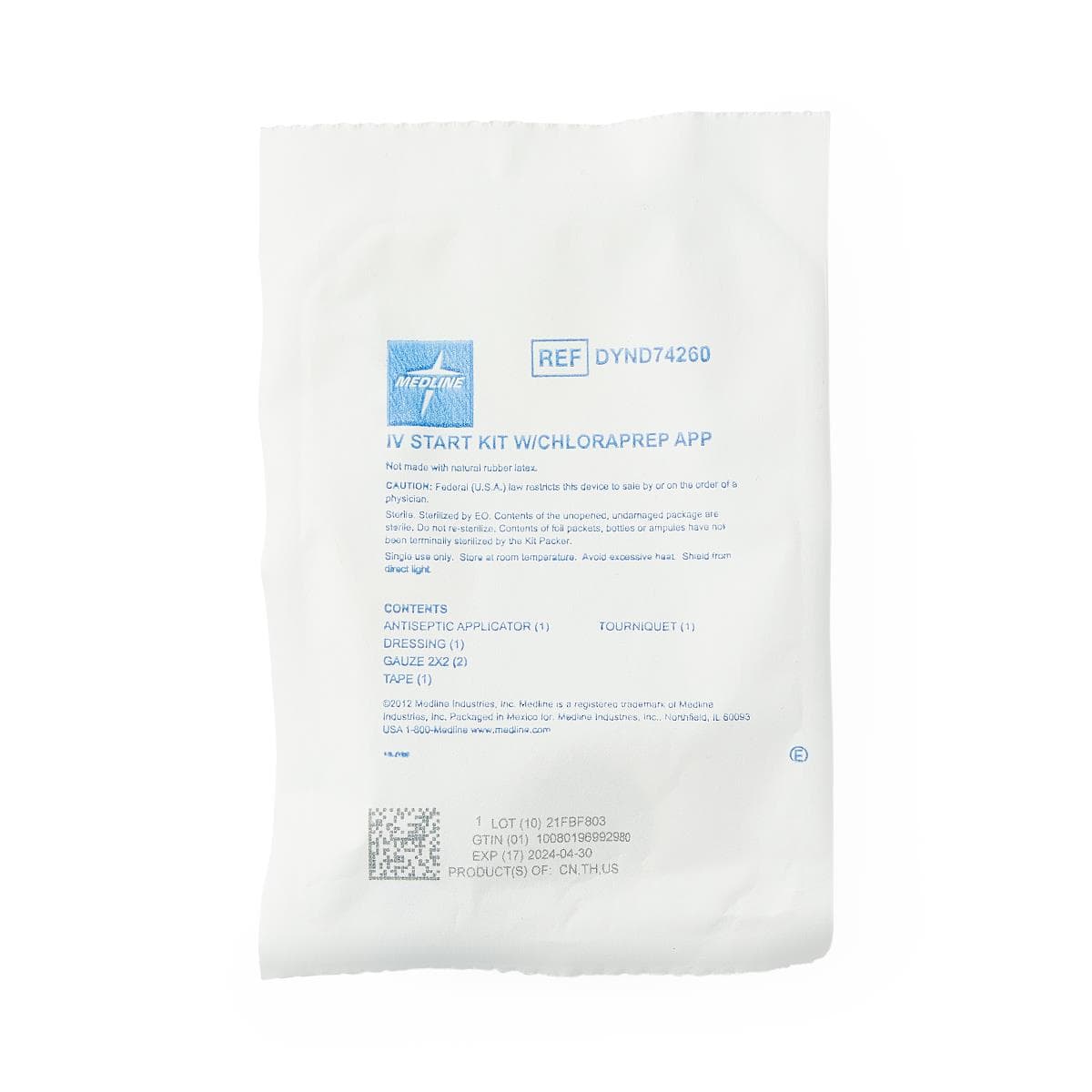 Medline 6-Piece IV Start Kit - Case of 100 - Image 2