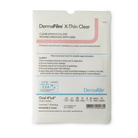 DermaFilm Hydrocolloid Wound Dressing, X-Thin Clear with Grid - Image 2