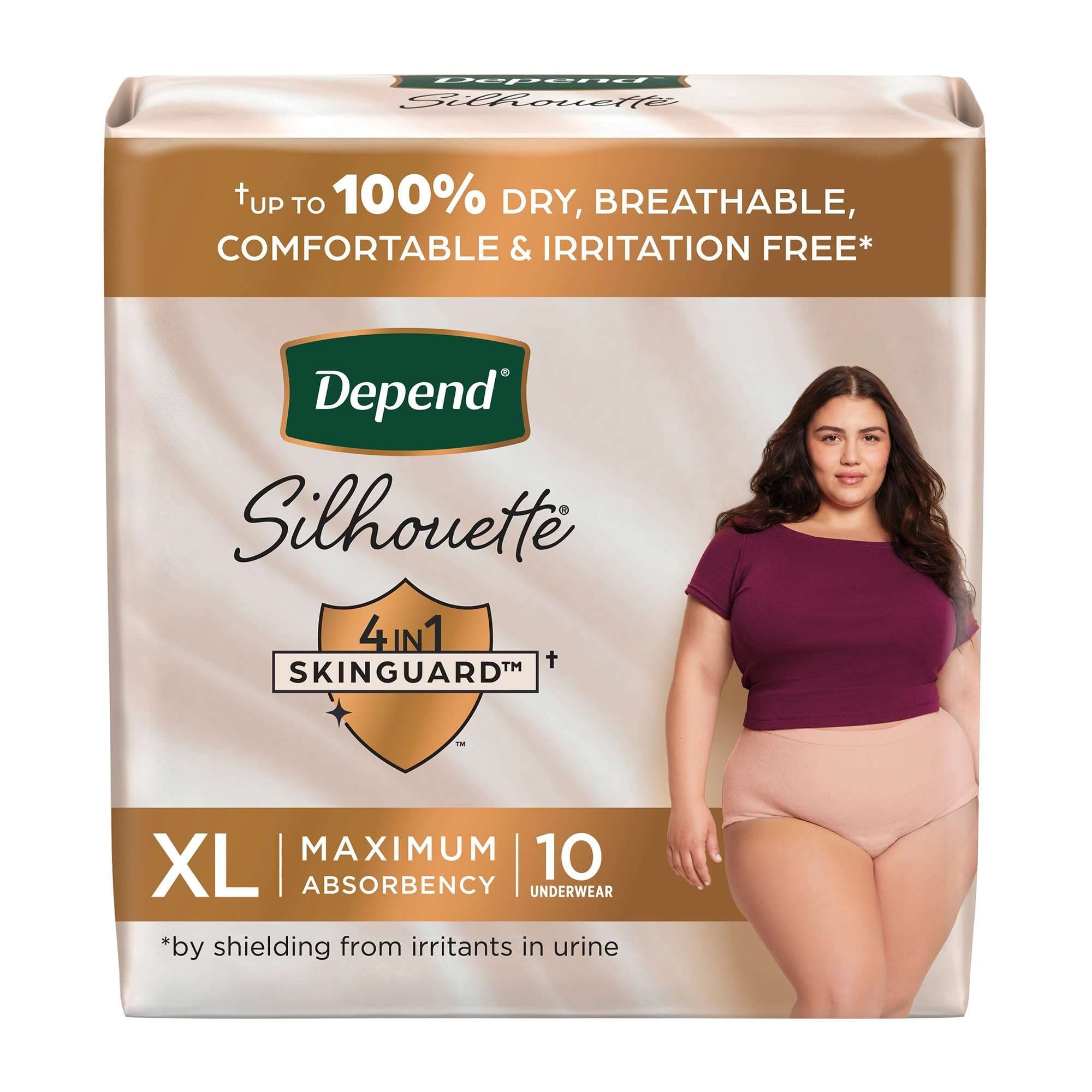 Depend Silhouette Maximum Absorbency Underwear for Women, Extra Large - Case of 20 - Image 1