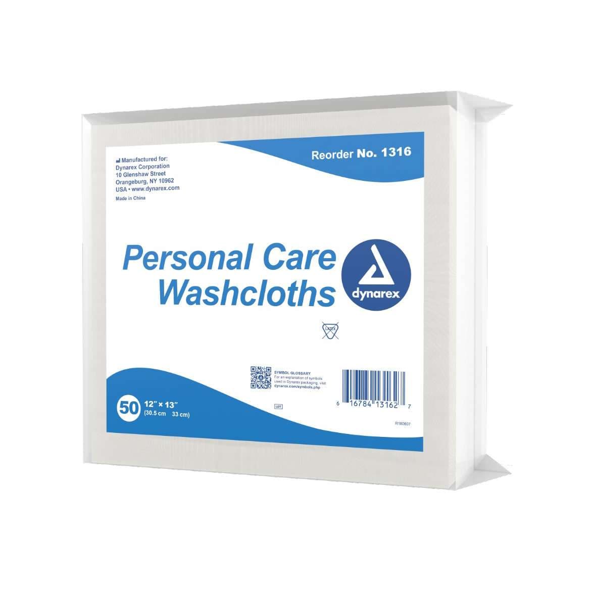 Dynarex Personal Cleansing Washcloths, 12 x 13 Inch - Package of 50 - Image 1