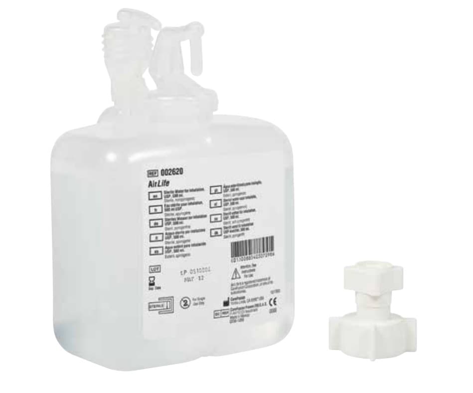 AirLife 500 ml Prefilled Humidifier Systems with adapter - Case of 12 - Image 1