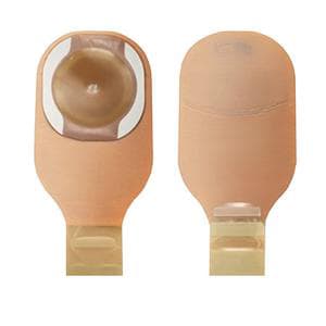 Premier 1-Piece Drainable Ostomy Pouch with Flat CeraPlus Barrier, 1-3/8 Inch - Box of 10 - Image 1