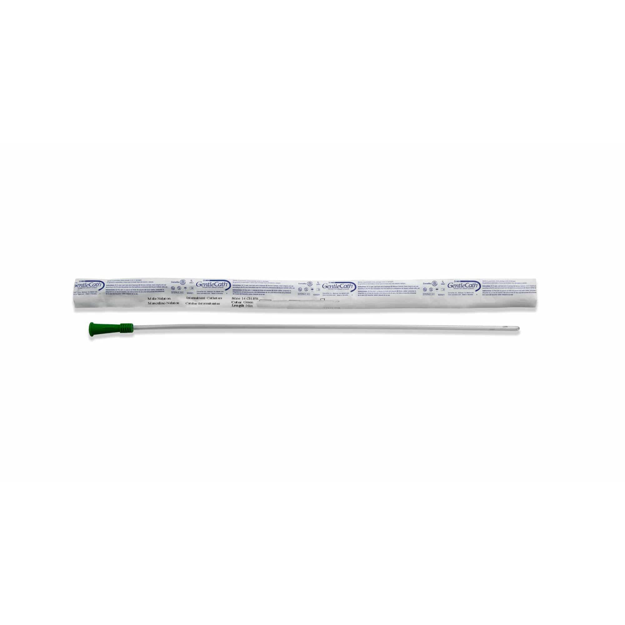 GentleCath Uncoated PVC Intermittent Catheter for Male, Coude Tip - Image 2