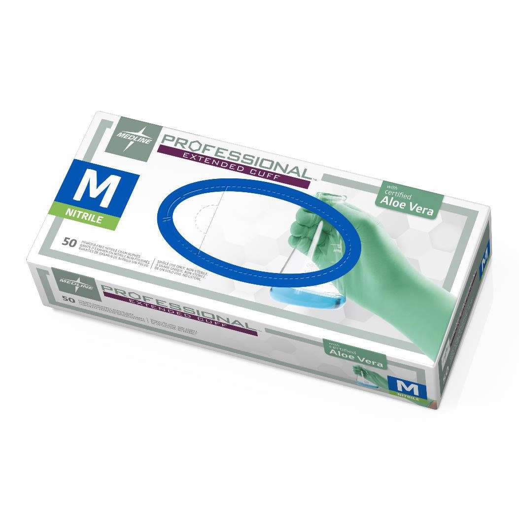 Medline Professional Nitrile Chemo Exam Gloves, Medium - Box of 50 - Image 1