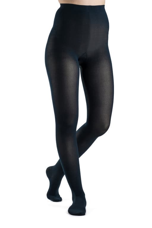 Sigvaris Women's Style Soft Opaque Compression Pantyhose, 15-20mmHg Closed Toe, Large-Short, Midnight Blue - Pair - Image 1