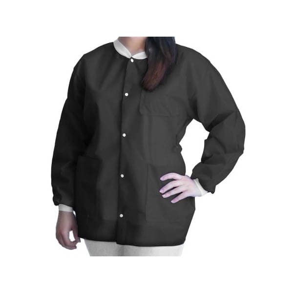 FitMe Lab Jacket, Medium, Black - Case of 50 - Image 1