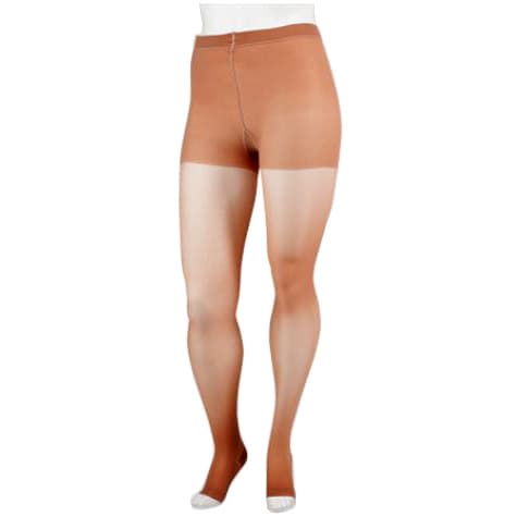 Juzo Naturally Sheer Compression Pantyhose, 20-30 mmHg, Regular, Open Toe, Beige, Small - Pair - Image 1