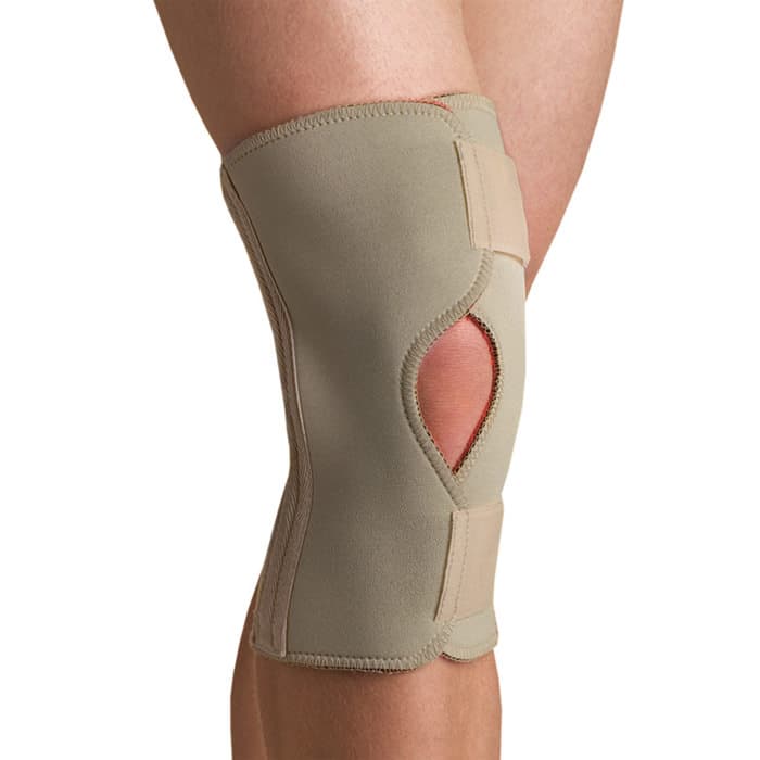 Thermoskin Open Knee Wrap Stabilizer, Beige, Medium - Image 1