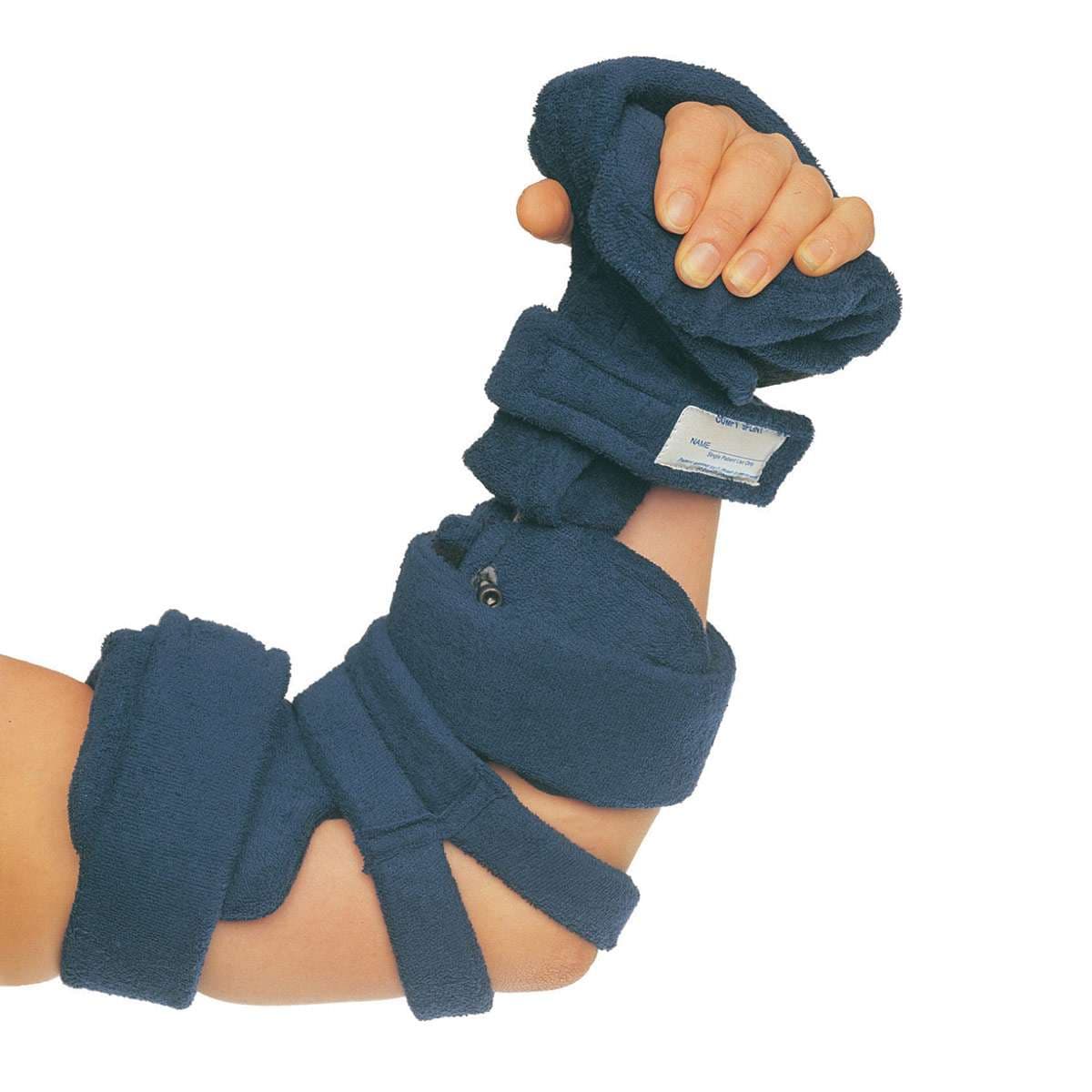 Comfy Elbow and Hand Roll Orthosis, Navy Blue with Single Terry Cover - Image 1