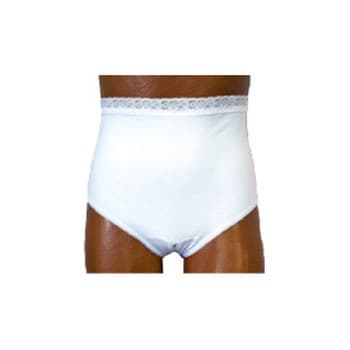 Options Ladies' Split-Crotch Brief with Ostomy Barrier Support, Right, XL, White - Image 1