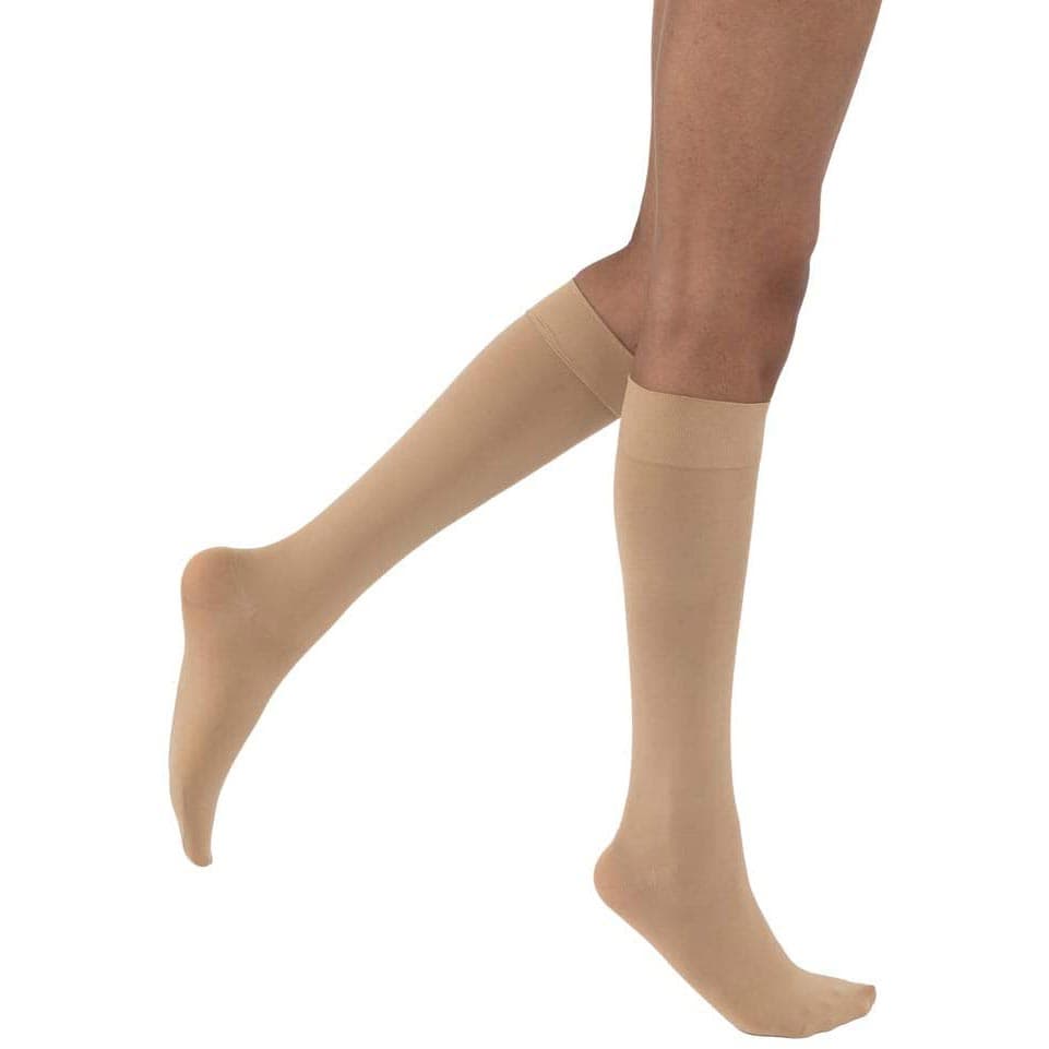 Jobst Opaque Compression Stockings, Closed Toe, 15-20mmHg, Medium, Natural - Pair - Image 1