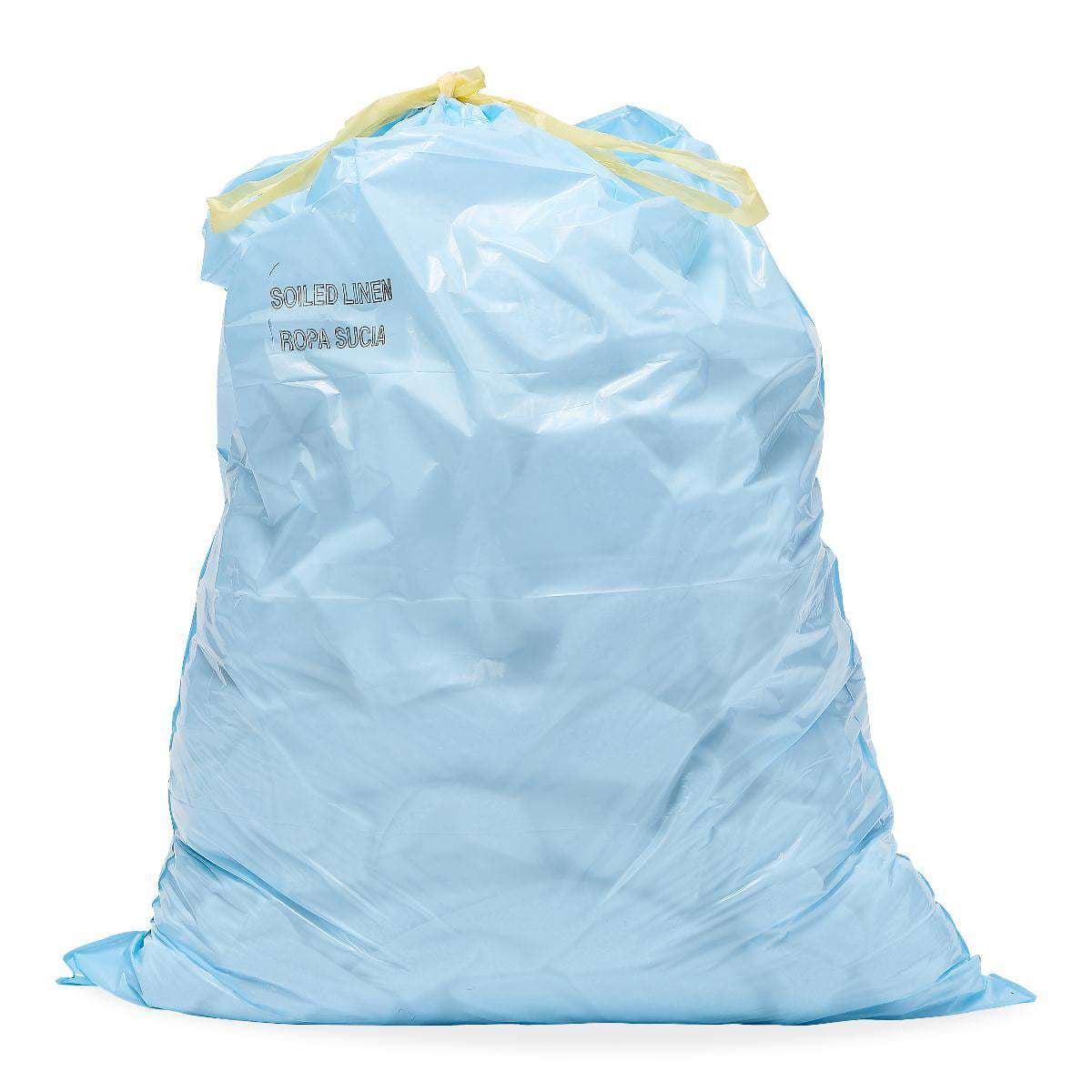 Medline Soiled Linen Liners with Drawtape Closure, Blue, 29" x 38", 1.1 Mil, Roll - Case of 150 - Image 1