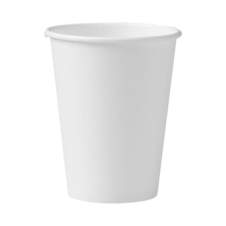 Solo Drinking Cup Without Graduations Hot Disposable, White, Without Handle, 12 oz. - Case of 1000 - Image 1