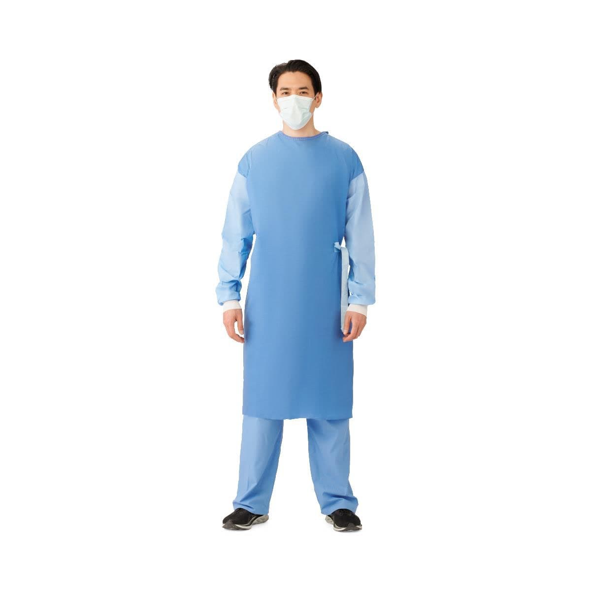 Medline Eclipse Poly Reinforced Gown with Breathable Sleeve, Size L - Image 1