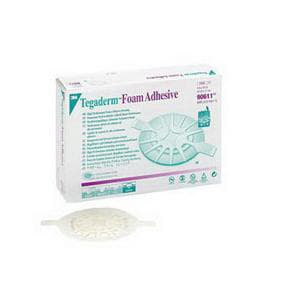3M Tegaderm High Performance Adhesive Foam Dressing, 4-1/2" x 4" Small Oval - Box of 10 - Image 1