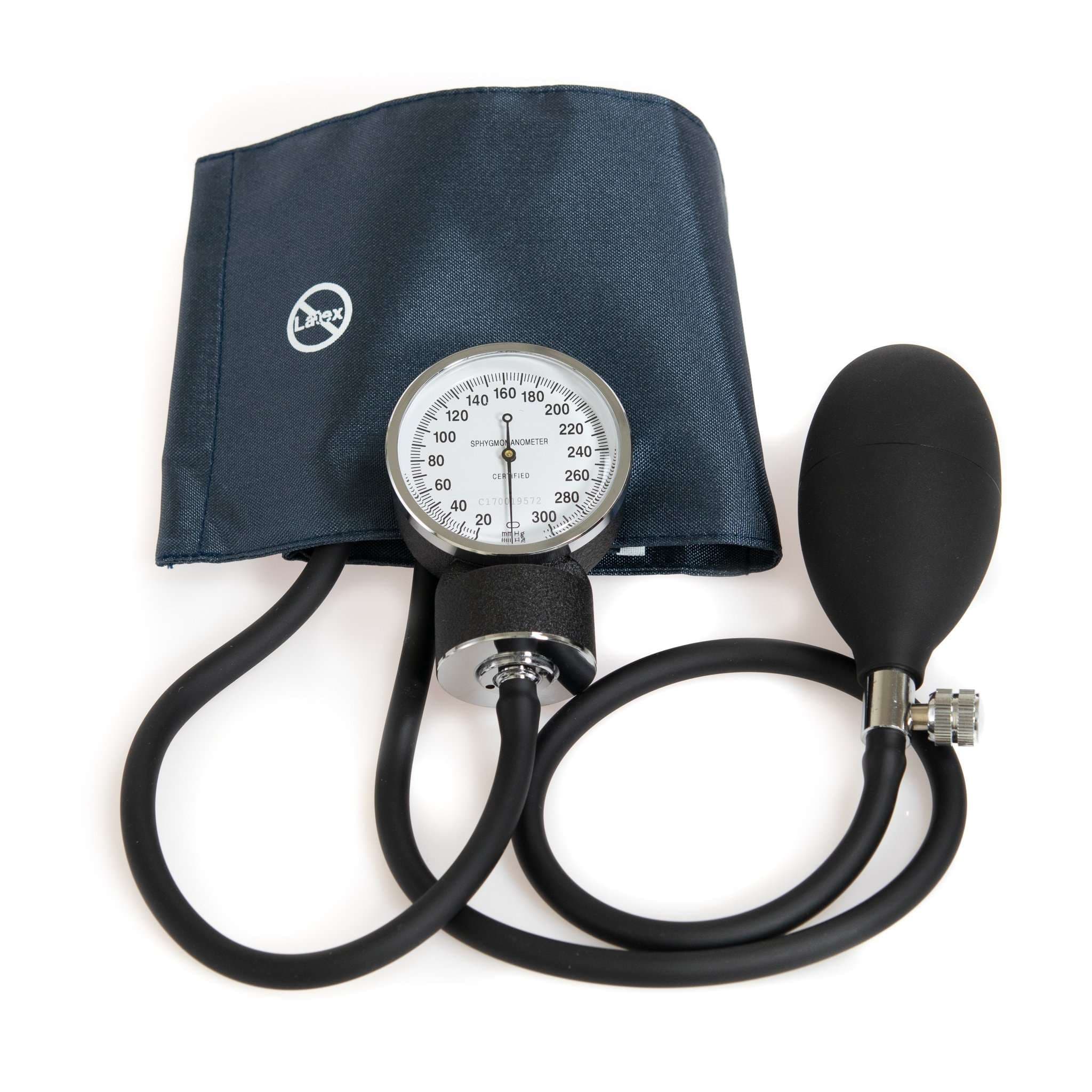 McKesson 2-Tubes Aneroid Sphygmomanometer Unit with Nylon Navy Blue Cuff - Case of 20 - Image 2