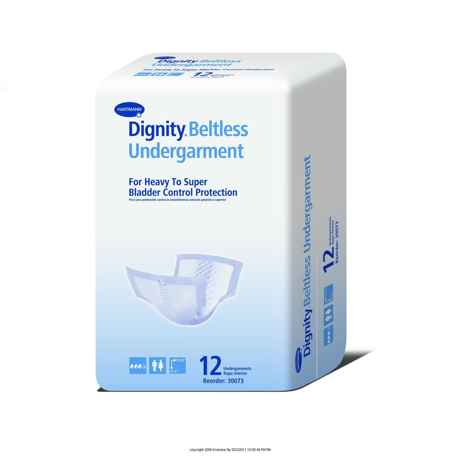 Dignity Beltless Bladder Control Undergarment - Package of 12 - Image 1