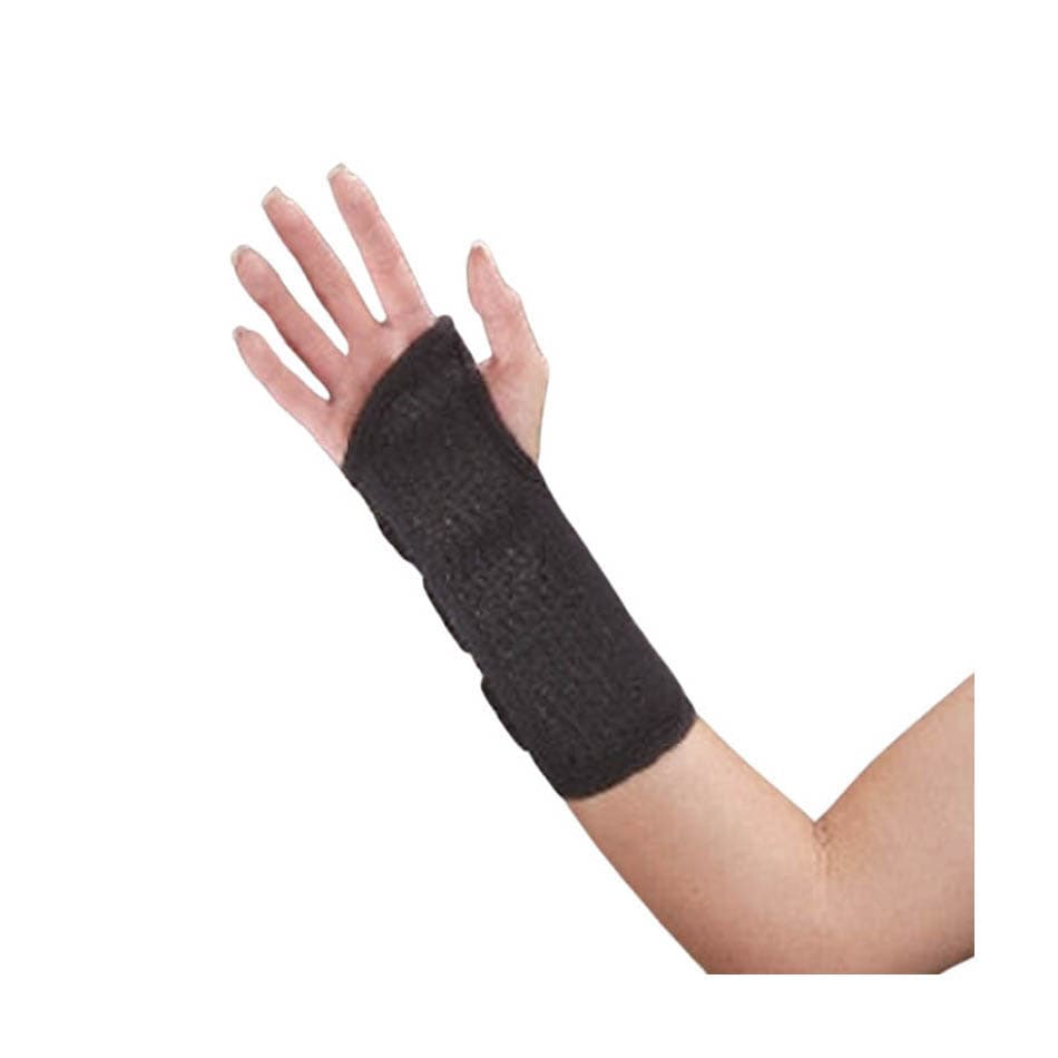 Deroyal Wrist Brace Black D-Ring 8 Inch Length Malleable Palmar Stay, Medium, Right Hand - Image 1