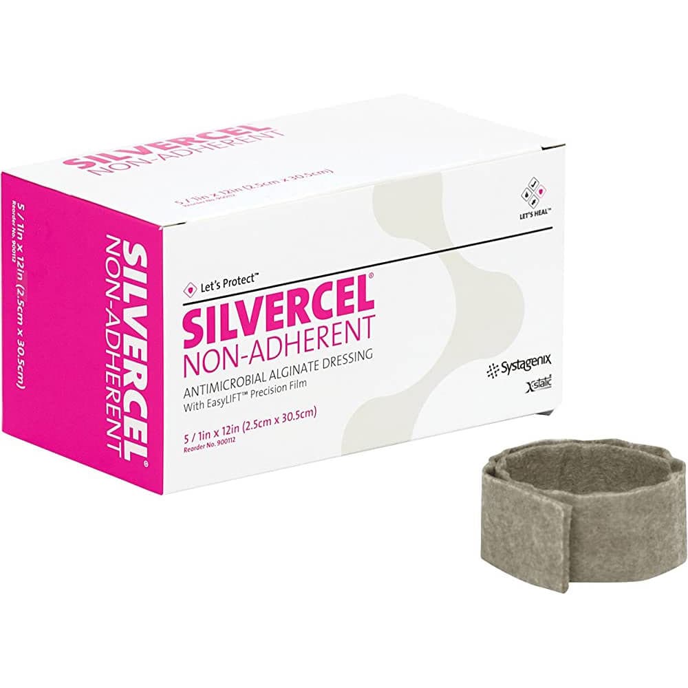 Silvercel Non Adherent Antimicrobial Alginate Dressing, 1" x 12" Rope - Box of 25 - Image 1