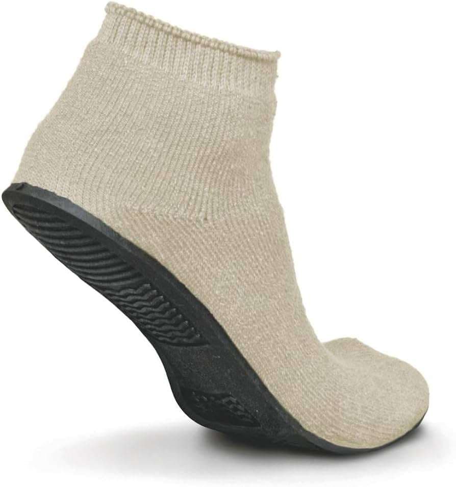 Medline Sure-Grip Terrycloth Slippers, Size XL, Beige - Pair - Image 1